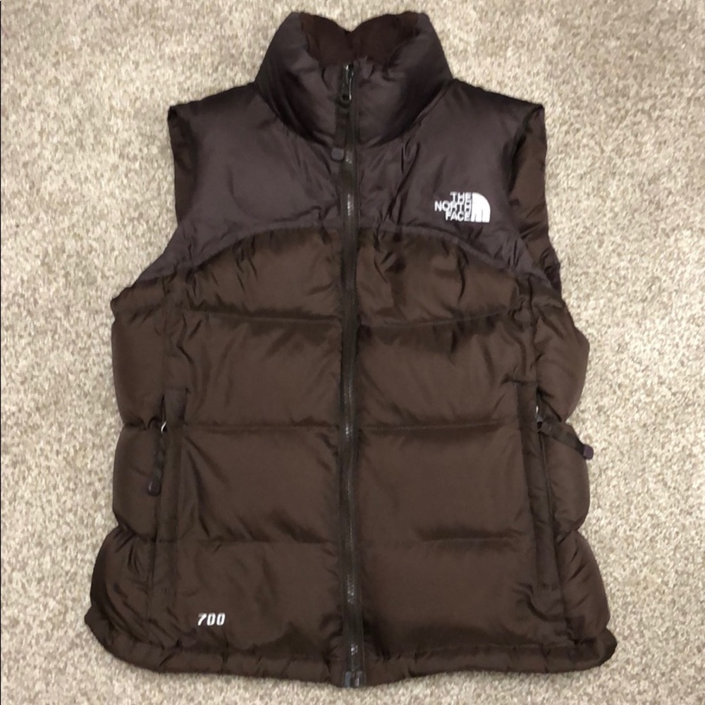 Chocolate brown North Face Puffer Vest